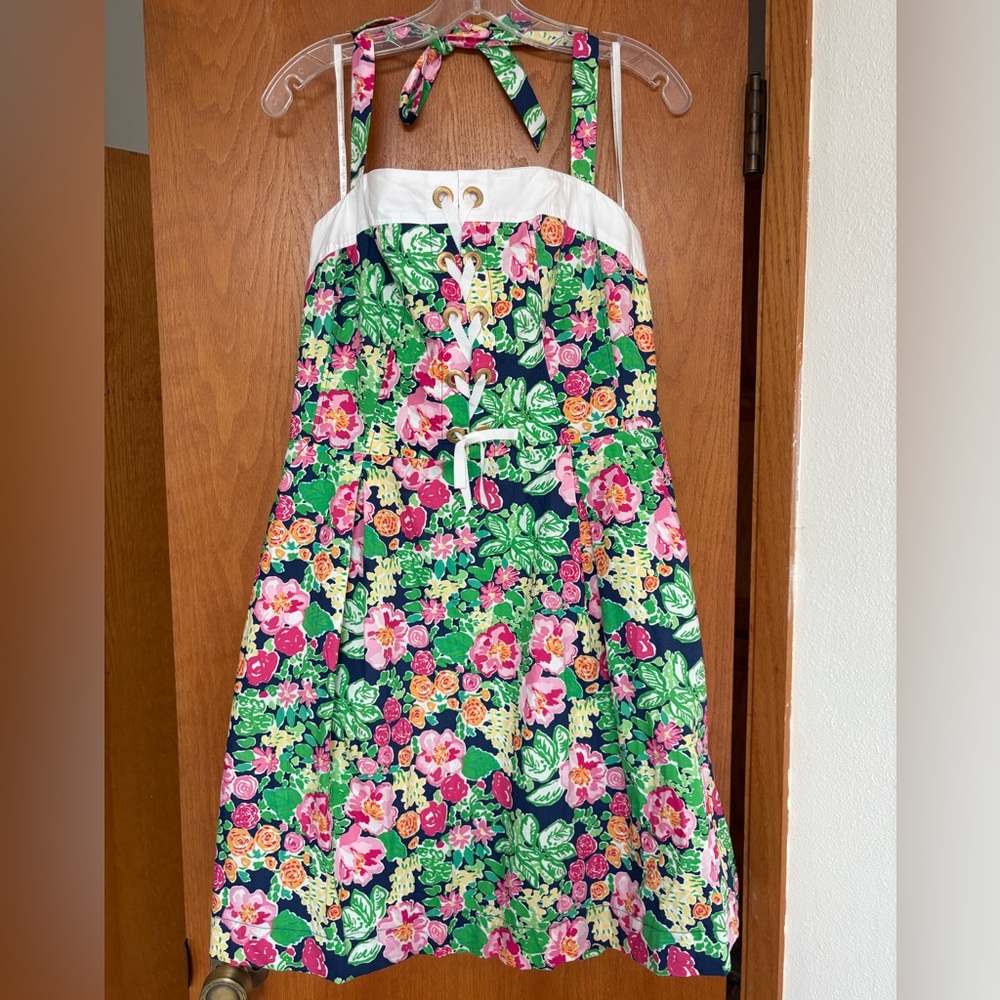 VgUC Lilly Pulitzer Toni halter dress in Multi Getaway Garden 14